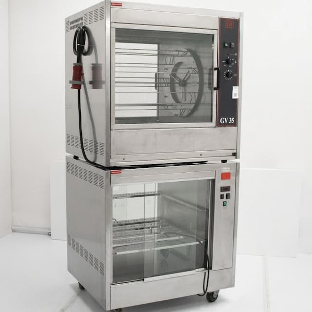 Гриль для кур CB GV 35/42 MAN + витрина тепловая CB EV-35 арт. УТ-00094918 (Восстановленное 1 шт)