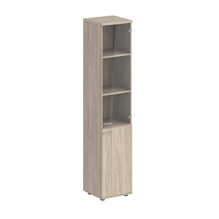 Шкаф высокий со стеклом правый Norden Сигма SG.812.OL.OL.GL.R