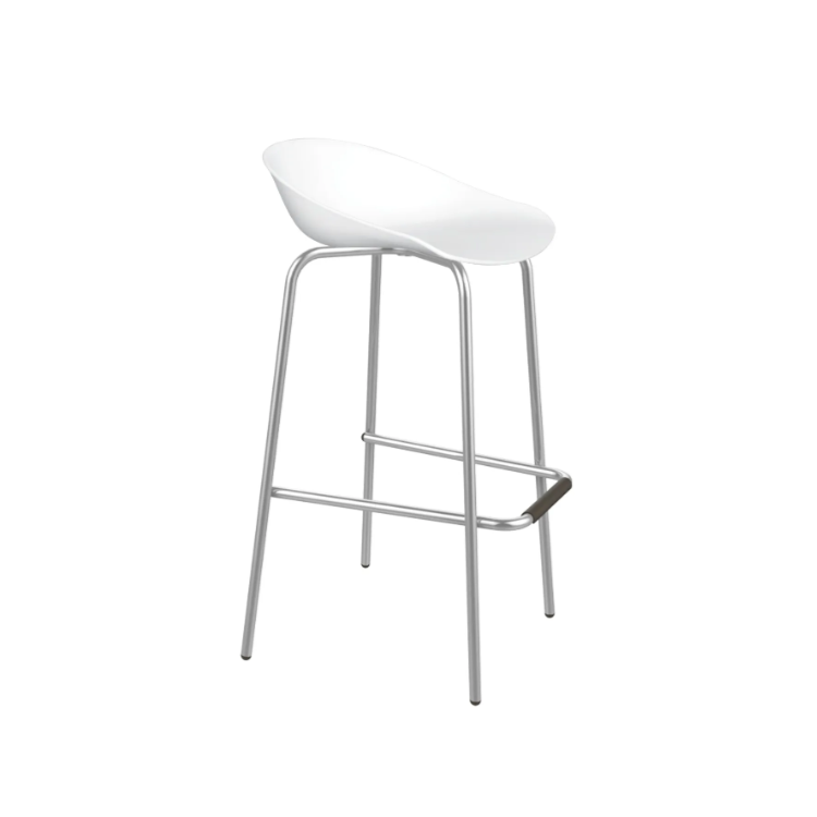 Стул барный Клен SHT-ST19/S29Р шеф260 (хром лак, белый)