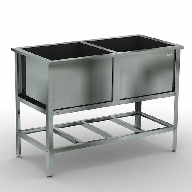 Ванна моечная двухсекционная сварная КОБОР ВМС/2-120/63/430