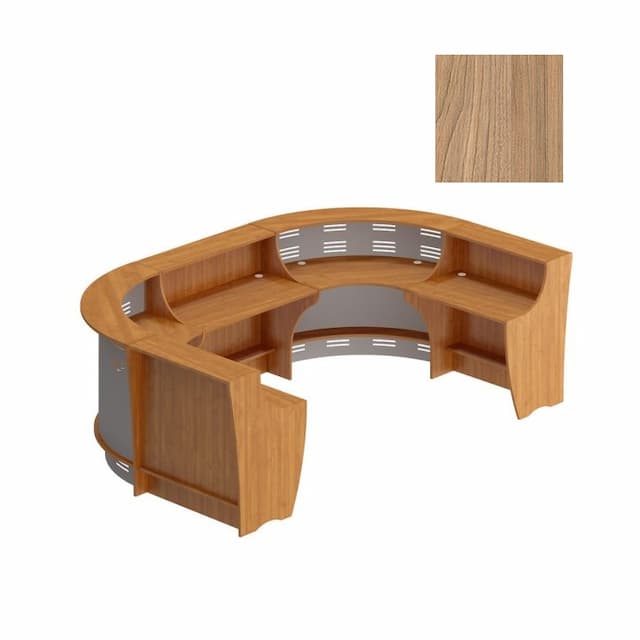 Стойка ресепшен Юнитекс ФОРМУЛА Вариант компоновки N 2 (Пять модулей) вяз светлый