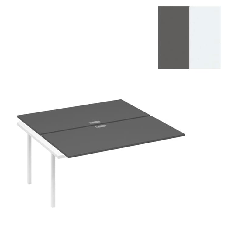 Секция для рабочей станции Юнитекс А4 (2х160) опоры QUATTRO А4 Б4 178-1 АР (160x164x75) антрацит премиум/металлокаркас белый