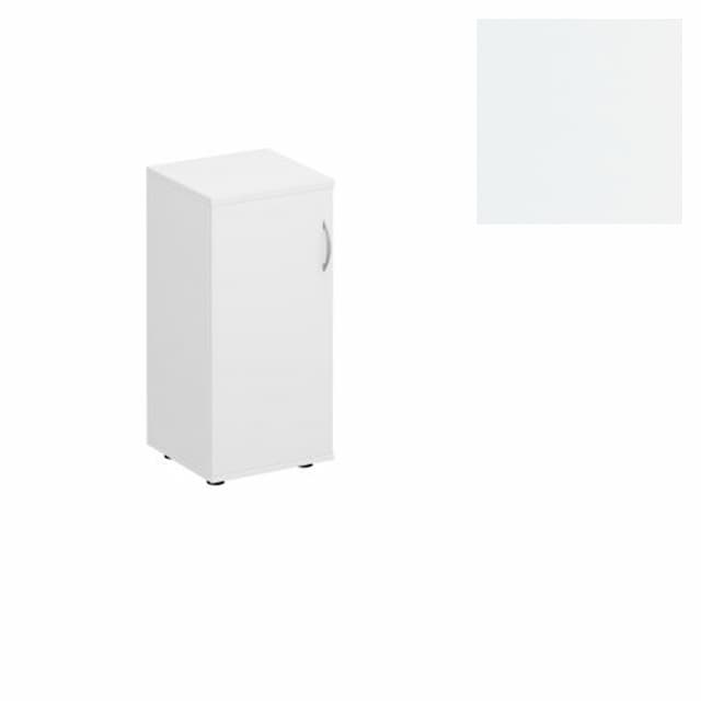 Шкаф для документов низкий узкий закрытый Юнитекс Комфорт К.508 БП (40x38x84) белый премиум