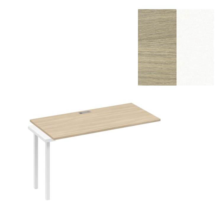 Секция стола рабочей станции Юнитекс А4 на опорах DUE А4 Б2 014-1 ДК (140x70x75) дуб скандинавский/металлокаркас белый