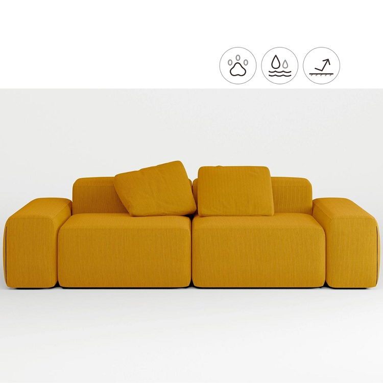 Диван Мастерфабрик Рохо Saga yellow ткань рогожка