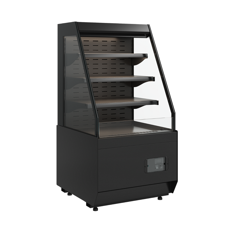 Витрина холодильная Carboma CUBE 2 KC70 VM 0,6-2 STANDARD открытая, горка скошенная боковина (версия 2.0) (9005)