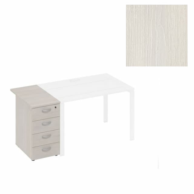 Тумба приставная 4-х ящичная с замком Юнитекс А4 (42x80x75) А4 9222 ДШ дуб шамони