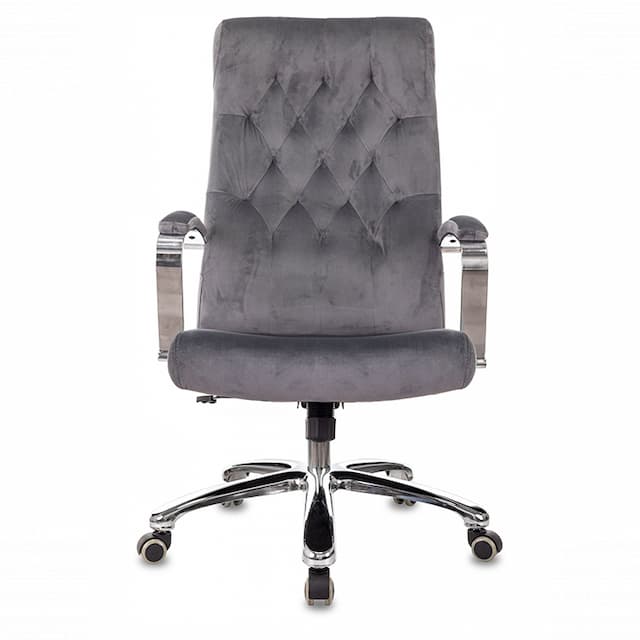 Кресло руководителя Бюрократ T-9928SL Fabric серый Italia 26 крестов. металл хром