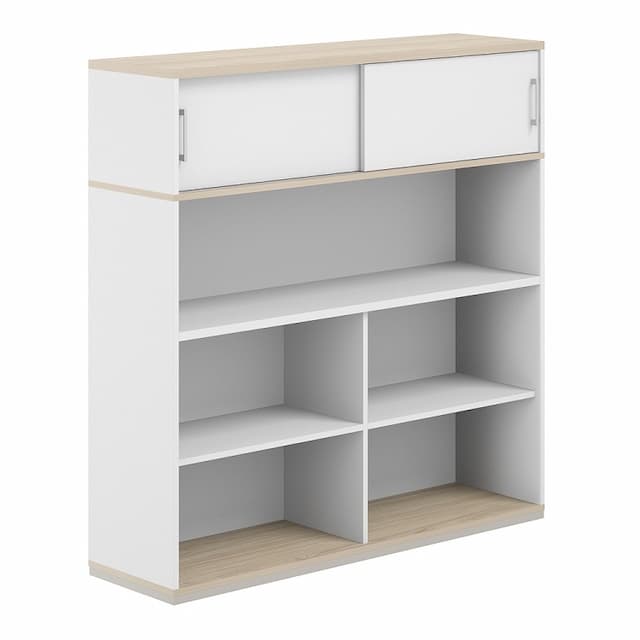 Стеллаж-комбо 1638 односторонний Norden Allegro AG.253.330.673.WH с антресолью и экраном ЛДСП