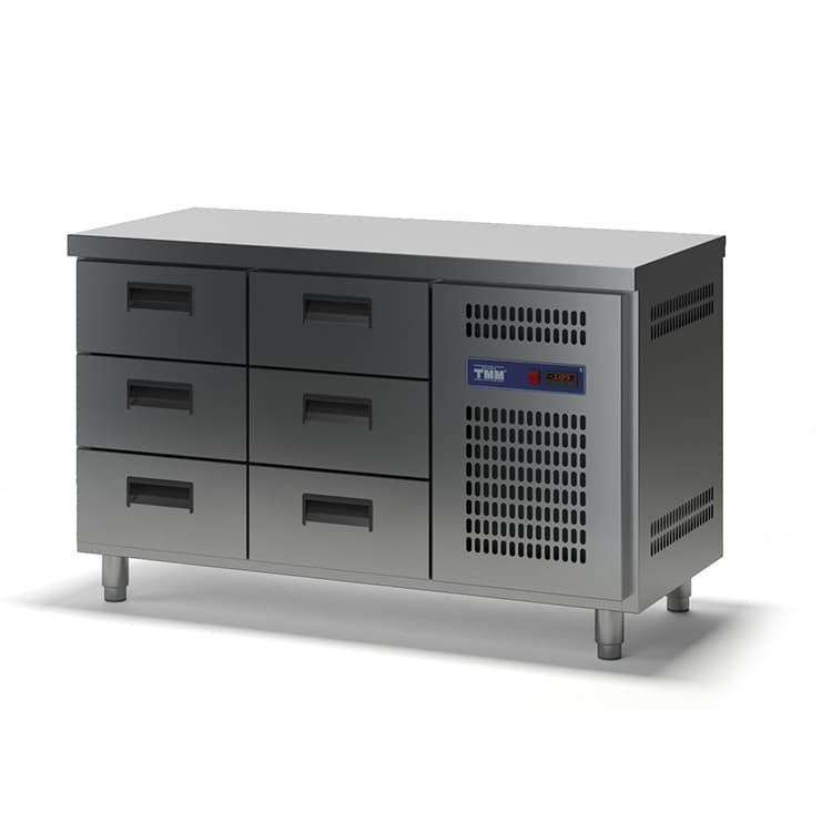 Стол холодильный ТММ СХСБ-К-2/6Я (с бортом)(1390х700х870)