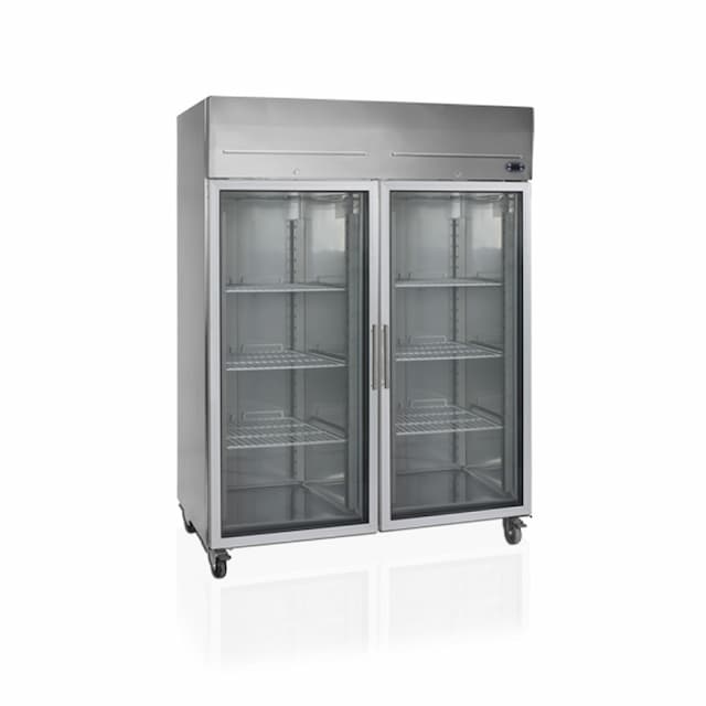 Шкаф холодильный со стеклом TEFCOLD RK1420G нержавеющий